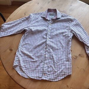 Thomas Dean Men's Checkered Button Down Shirt Boys 8 Small